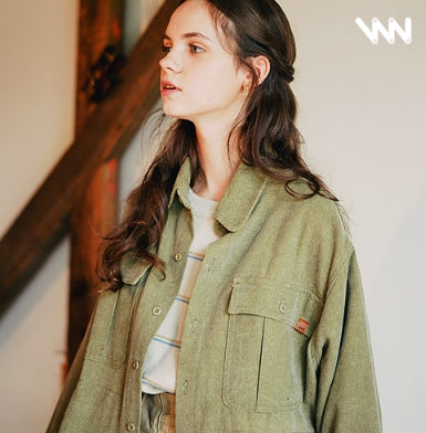 ダブルユーブイプロジェクト(WV PROJECT)WORKLOOK PIGMENT SHIRT OLIVE MJLS7317