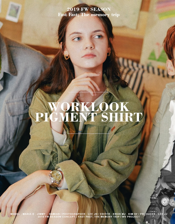 ダブルユーブイプロジェクト(WV PROJECT)WORKLOOK PIGMENT SHIRT OLIVE MJLS7317