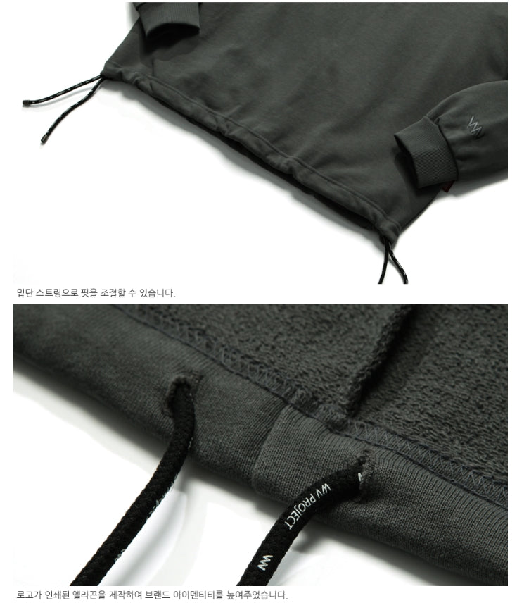 ダブルユーブイプロジェクト(WV PROJECT) NATHAN PIGMENT SWEAT SHIRTS CHARCOAL JJMT7233