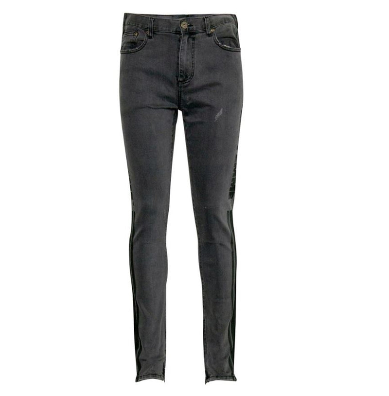 HOMME PLUS FAMME (オムファム)  STRIPE LOGO DENIM BLACKOUT
