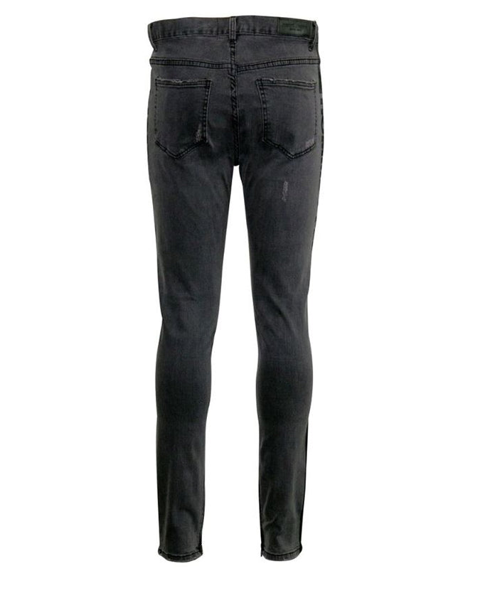 HOMME PLUS FAMME (オムファム)  STRIPE LOGO DENIM BLACKOUT