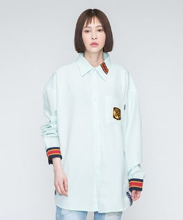 ロマンティッククラウン(ROMANTIC CROWN) Striped Cuffs Shirt_Sky