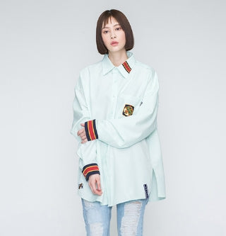 ロマンティッククラウン(ROMANTIC CROWN) Striped Cuffs Shirt_Sky