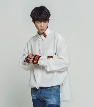 ロマンティッククラウン(ROMANTIC CROWN) Striped Cuffs Shirt_White
