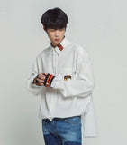 ロマンティッククラウン(ROMANTIC CROWN) Striped Cuffs Shirt_White