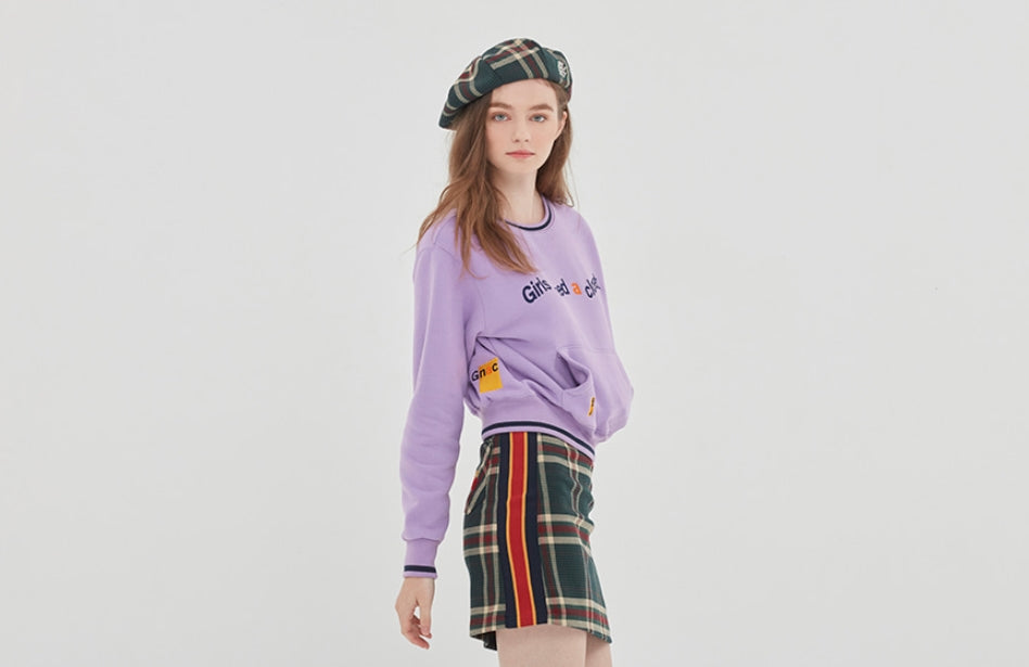 ロマンティッククラウン(ROMANTIC CROWN)  GNAC POCKET SWEATSHIRT_PURPLE