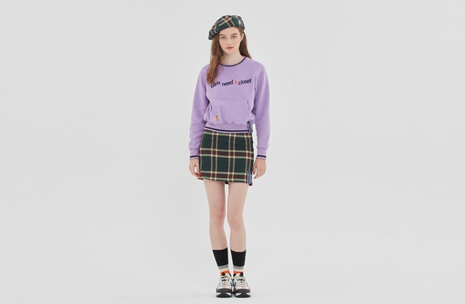 ロマンティッククラウン(ROMANTIC CROWN)  GNAC POCKET SWEATSHIRT_PURPLE