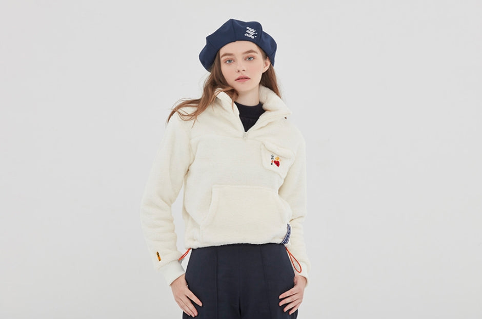 ロマンティッククラウン(ROMANTIC CROWN) UNLOCK YOUR MIND FLEECE ANORAK_OATMEAL
