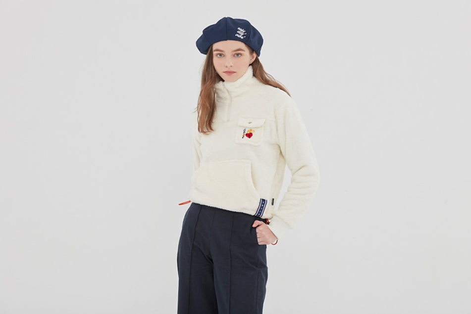 ロマンティッククラウン(ROMANTIC CROWN) UNLOCK YOUR MIND FLEECE ANORAK_OATMEAL