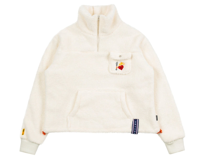 ロマンティッククラウン(ROMANTIC CROWN) UNLOCK YOUR MIND FLEECE ANORAK_OATMEAL