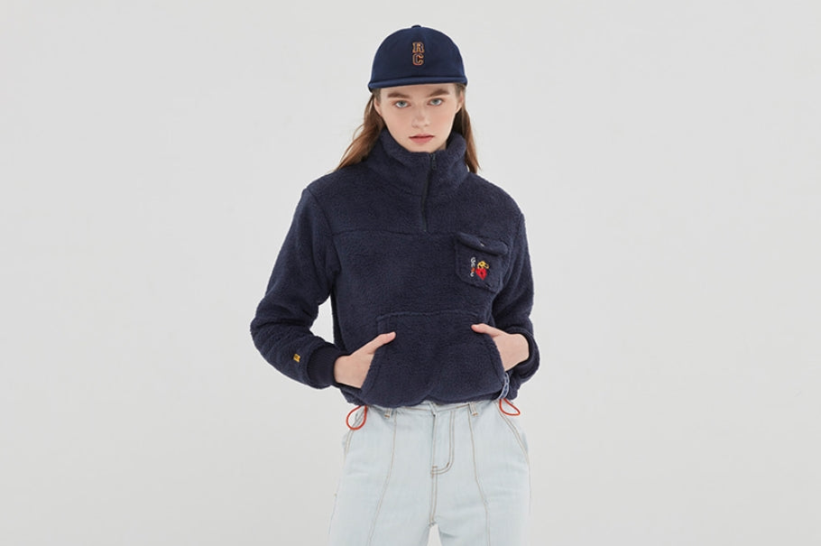 ロマンティッククラウン(ROMANTIC CROWN) UNLOCK YOUR MIND FLEECE ANORAK_NAVY
