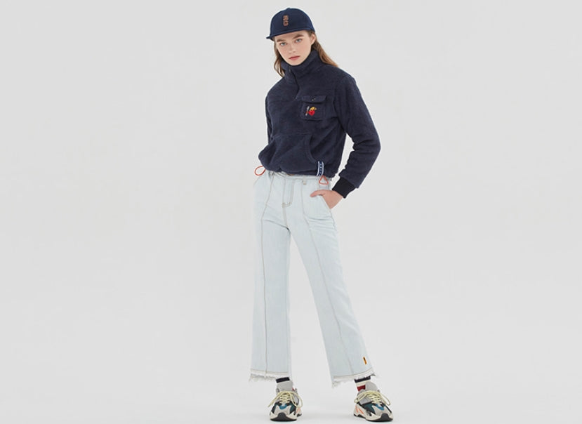 ロマンティッククラウン(ROMANTIC CROWN) UNLOCK YOUR MIND FLEECE ANORAK_NAVY