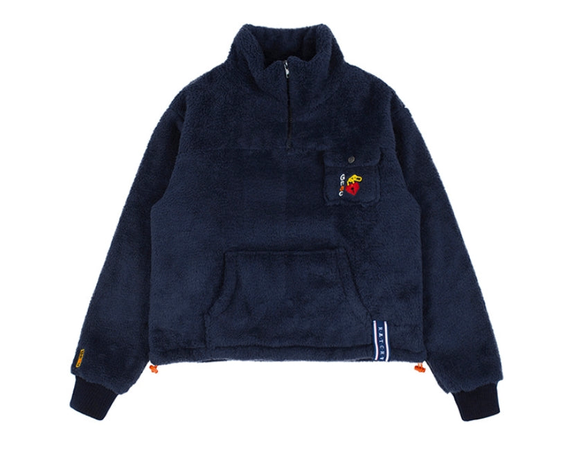 ロマンティッククラウン(ROMANTIC CROWN) UNLOCK YOUR MIND FLEECE ANORAK_NAVY