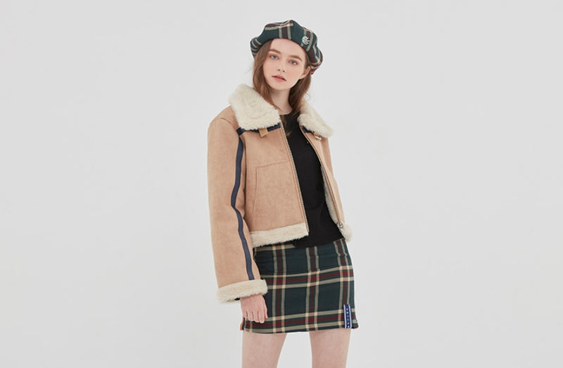 ロマンティッククラウン(ROMANTIC CROWN) GNAC SHORT MOUTON JACKET_BEIGE