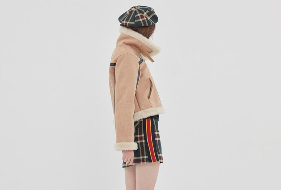 ロマンティッククラウン(ROMANTIC CROWN) GNAC SHORT MOUTON JACKET_BEIGE