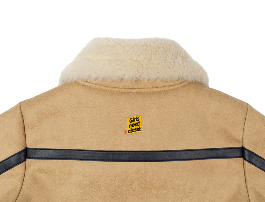 ロマンティッククラウン(ROMANTIC CROWN) GNAC SHORT MOUTON JACKET_BEIGE