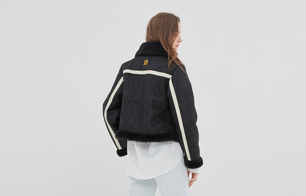 ロマンティッククラウン(ROMANTIC CROWN) GNAC SHORT MOUTON JACKET_BLACK