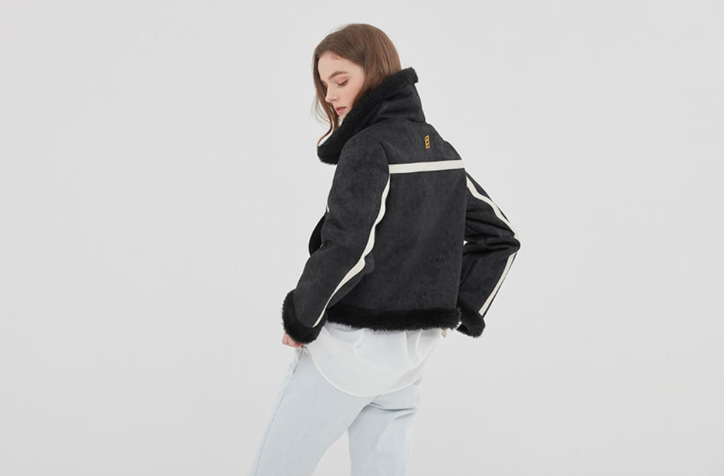 ロマンティッククラウン(ROMANTIC CROWN) GNAC SHORT MOUTON JACKET_BLACK
