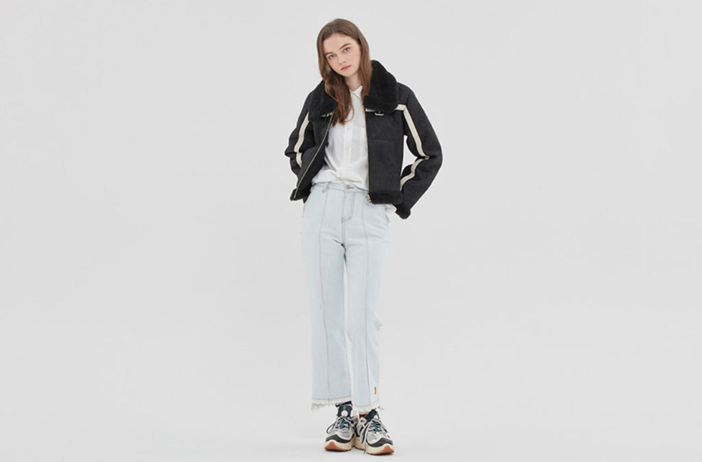 ロマンティッククラウン(ROMANTIC CROWN) GNAC SHORT MOUTON JACKET_BLACK