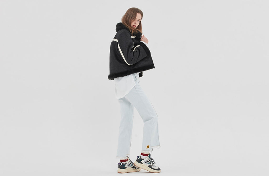 ロマンティッククラウン(ROMANTIC CROWN) GNAC SHORT MOUTON JACKET_BLACK