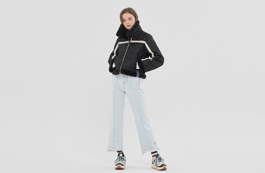 ロマンティッククラウン(ROMANTIC CROWN) GNAC SHORT MOUTON JACKET_BLACK