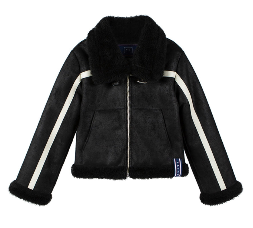 ロマンティッククラウン(ROMANTIC CROWN) GNAC SHORT MOUTON JACKET_BLACK