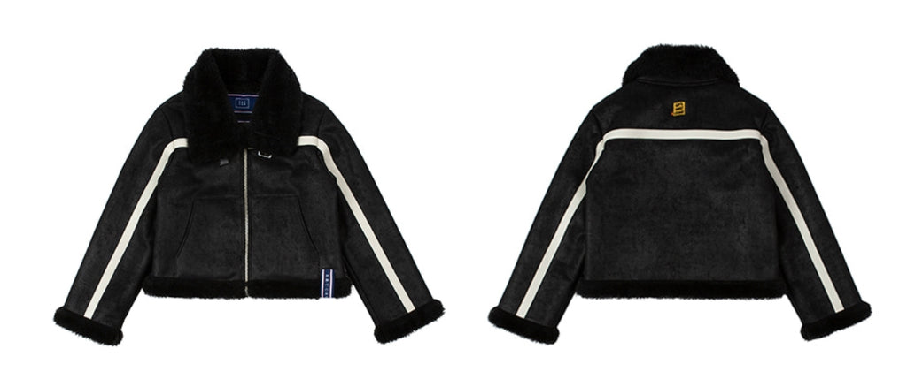 ロマンティッククラウン(ROMANTIC CROWN) GNAC SHORT MOUTON JACKET_BLACK