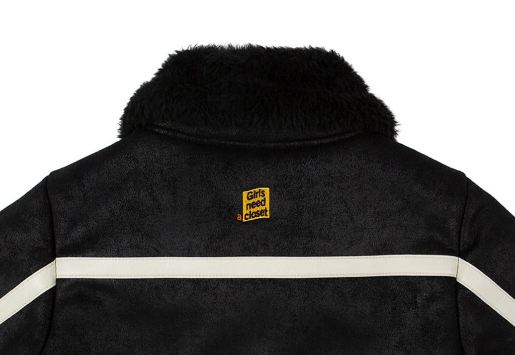 ロマンティッククラウン(ROMANTIC CROWN) GNAC SHORT MOUTON JACKET_BLACK