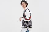 ロマンティッククラウン(ROMANTIC CROWN) V NECK STRIPE VEST_NAVY