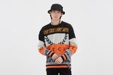 ロマンティッククラウン(ROMANTIC CROWN) RACING COLOR BLOCK KNIT_BLACK