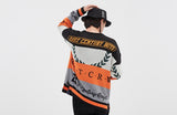 ロマンティッククラウン(ROMANTIC CROWN) RACING COLOR BLOCK KNIT_BLACK