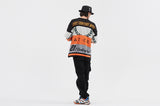 ロマンティッククラウン(ROMANTIC CROWN) RACING COLOR BLOCK KNIT_BLACK
