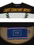 ロマンティッククラウン(ROMANTIC CROWN) RACING COLOR BLOCK KNIT_BLACK