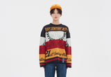 ロマンティッククラウン(ROMANTIC CROWN) RACING COLOR BLOCK KNIT_NAVY
