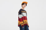 ロマンティッククラウン(ROMANTIC CROWN) RACING COLOR BLOCK KNIT_NAVY