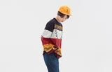 ロマンティッククラウン(ROMANTIC CROWN) RACING COLOR BLOCK KNIT_NAVY