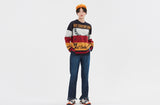 ロマンティッククラウン(ROMANTIC CROWN) RACING COLOR BLOCK KNIT_NAVY
