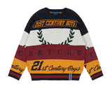 ロマンティッククラウン(ROMANTIC CROWN) RACING COLOR BLOCK KNIT_NAVY
