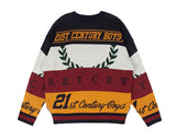 ロマンティッククラウン(ROMANTIC CROWN) RACING COLOR BLOCK KNIT_NAVY