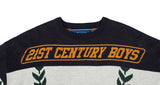 ロマンティッククラウン(ROMANTIC CROWN) RACING COLOR BLOCK KNIT_NAVY