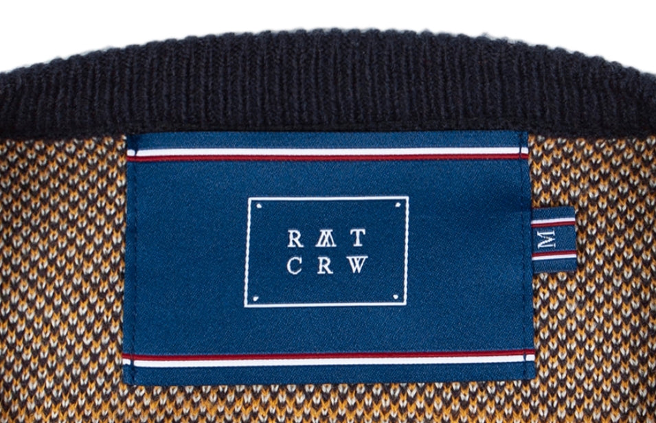 ロマンティッククラウン(ROMANTIC CROWN) RACING COLOR BLOCK KNIT_NAVY