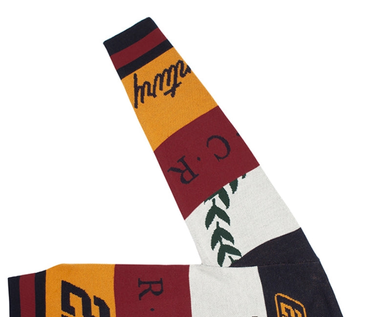 ロマンティッククラウン(ROMANTIC CROWN) RACING COLOR BLOCK KNIT_NAVY