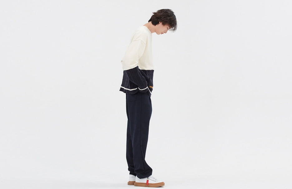 ロマンティッククラウン(ROMANTIC CROWN) MIX FABRIC SWEATSHIRT_OATMEAL