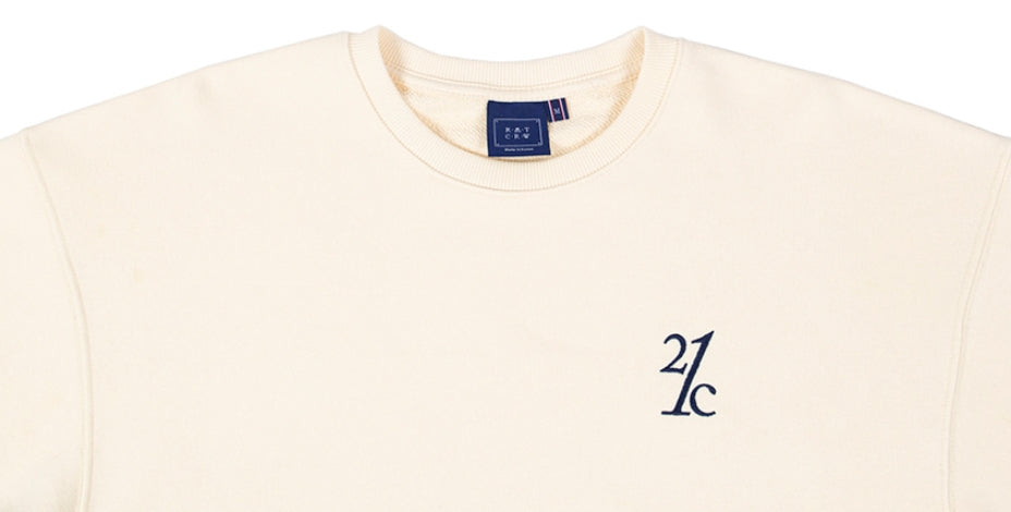ロマンティッククラウン(ROMANTIC CROWN) MIX FABRIC SWEATSHIRT_OATMEAL