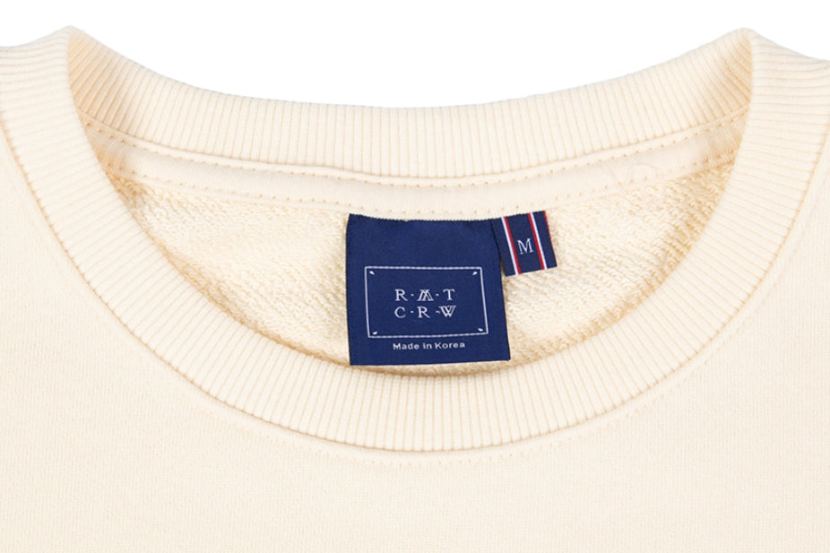 ロマンティッククラウン(ROMANTIC CROWN) MIX FABRIC SWEATSHIRT_OATMEAL