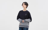 ロマンティッククラウン(ROMANTIC CROWN) MIX FABRIC SWEATSHIRT_NAVY