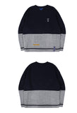 ロマンティッククラウン(ROMANTIC CROWN) MIX FABRIC SWEATSHIRT_NAVY