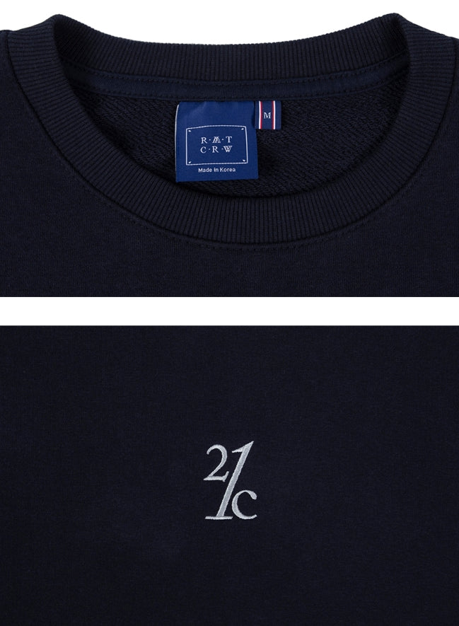 ロマンティッククラウン(ROMANTIC CROWN) MIX FABRIC SWEATSHIRT_NAVY