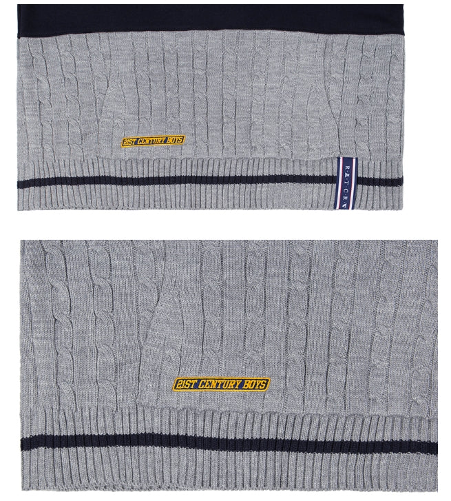 ロマンティッククラウン(ROMANTIC CROWN) MIX FABRIC SWEATSHIRT_NAVY