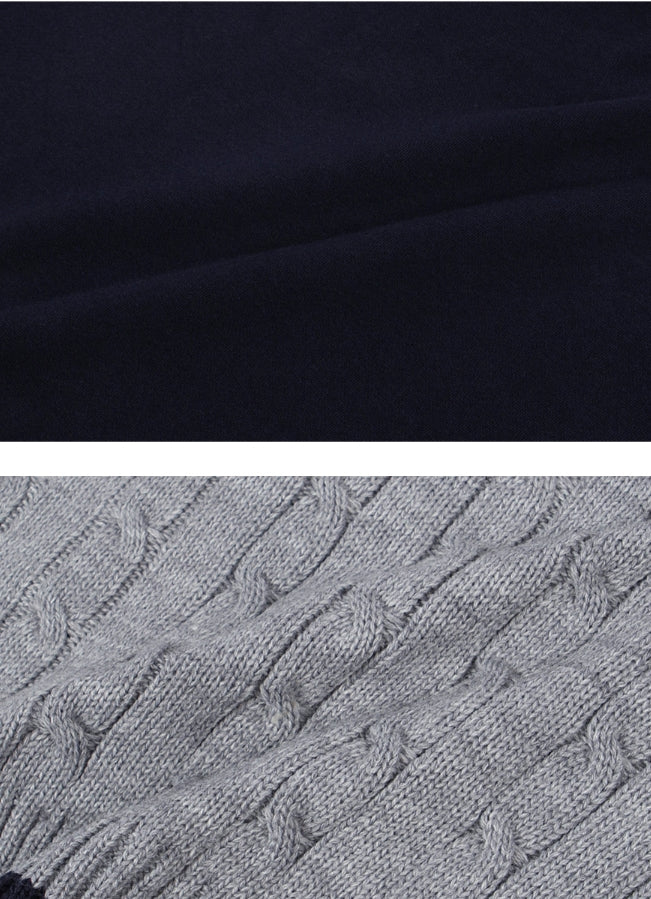 ロマンティッククラウン(ROMANTIC CROWN) MIX FABRIC SWEATSHIRT_NAVY